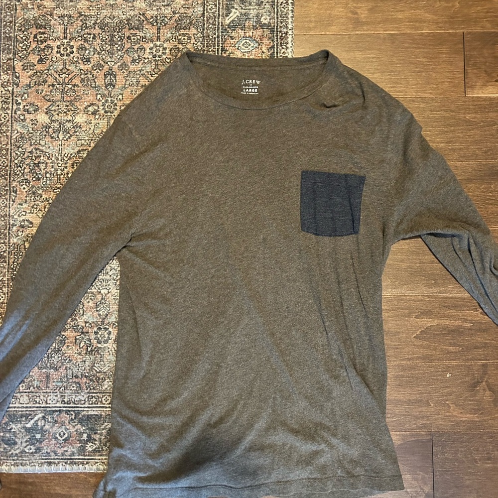 J. Crew Slim Washed Shirt Mens L Medium Multicolor Long Sleeve